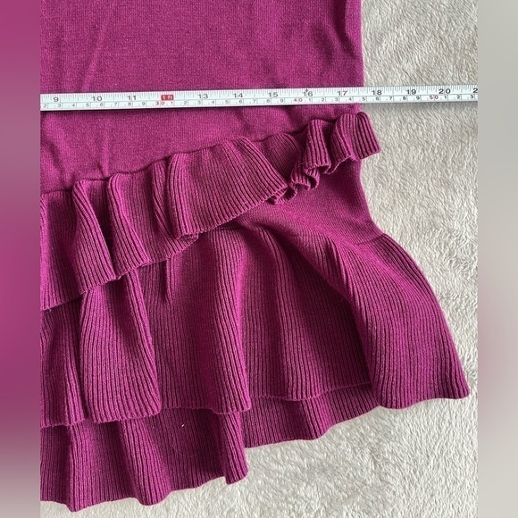 ISAAC Mizrahi Live Purple Ruffle  Sweater Women's size L - Picture 5 of 10